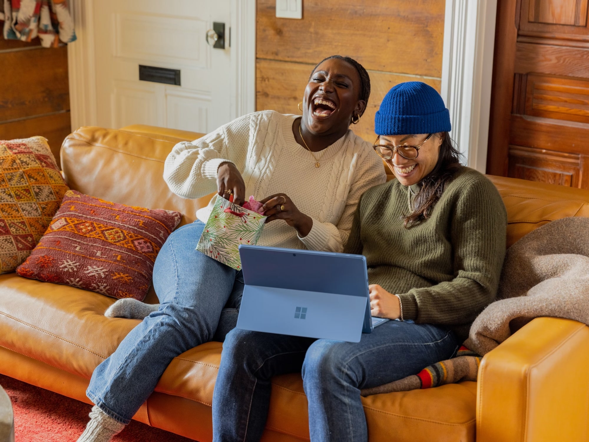 A candidate working from a home office